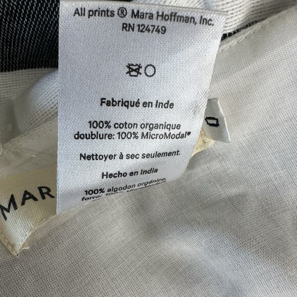 Mara Hoffman Cut Out stripe Organic Cotton Midi Dress Size 0 - Picture 6 of 9